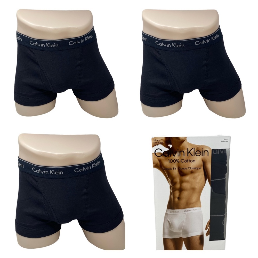 Calvin Klein Trunk 3 Pack Cotton Classic Black Underwear Men's NB4002001